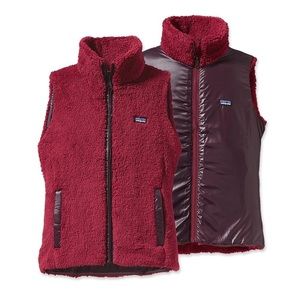 Patagonia Red Los Lobos Reversible Fleece Vest L